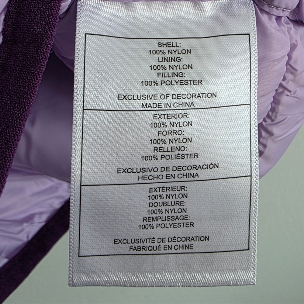 Reebok Kids Lavender Puffer Coat 3T NEW - Picture 9 of 11